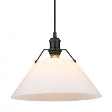  3306-L BLK-OP - Orwell BLK Large Pendant - 14" in Matte Black with Opal Glass